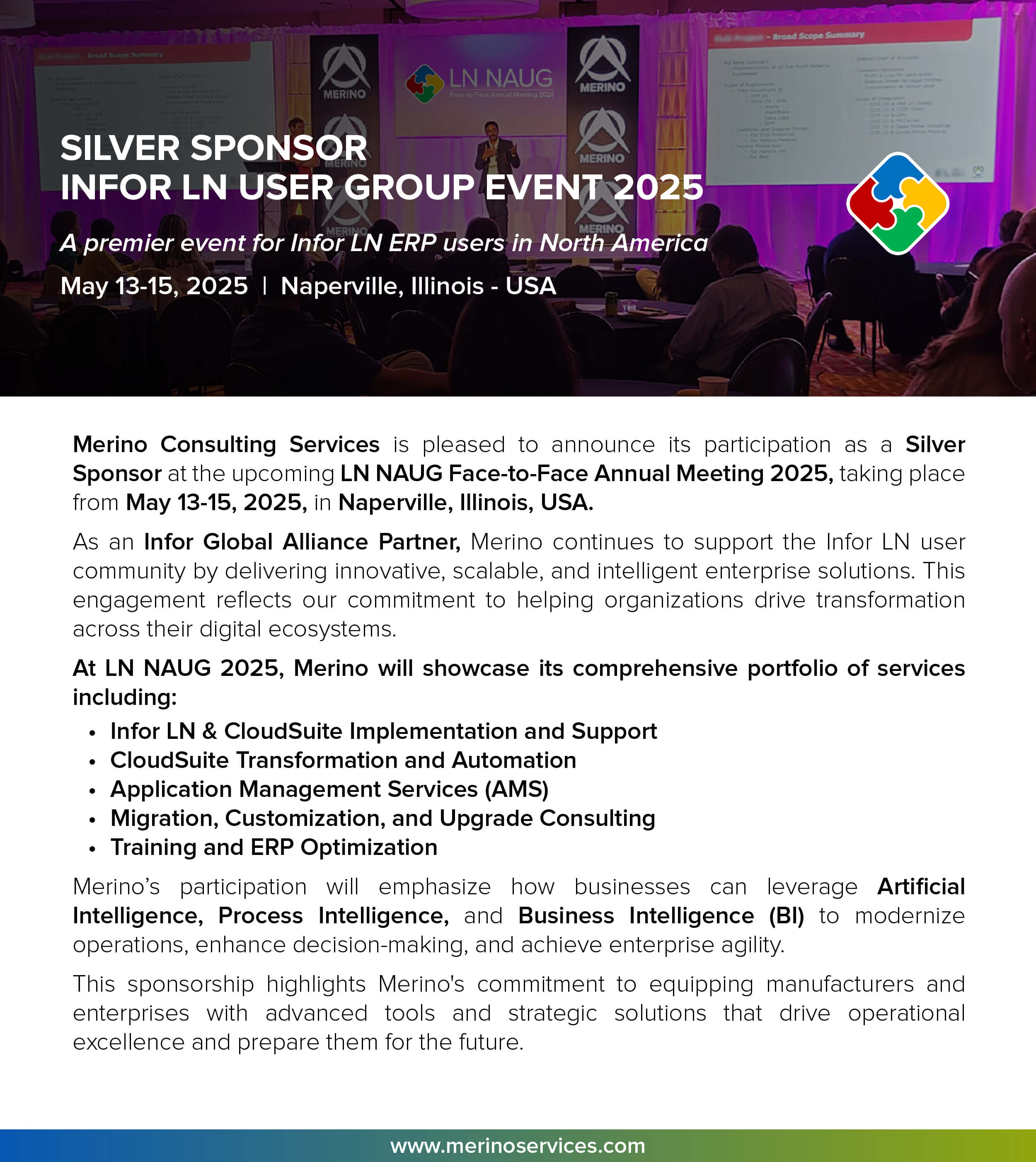Merino Consulting Services Joins LN NAUG 2025 as Silver Sponsor!